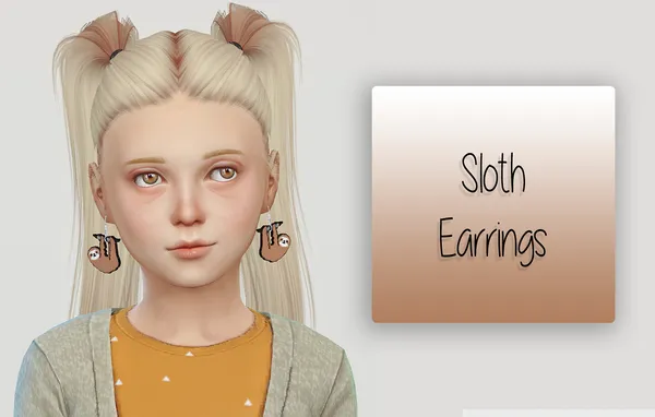 Sloth Earrings - Kids Version