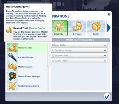 Master Crafter Aspiration