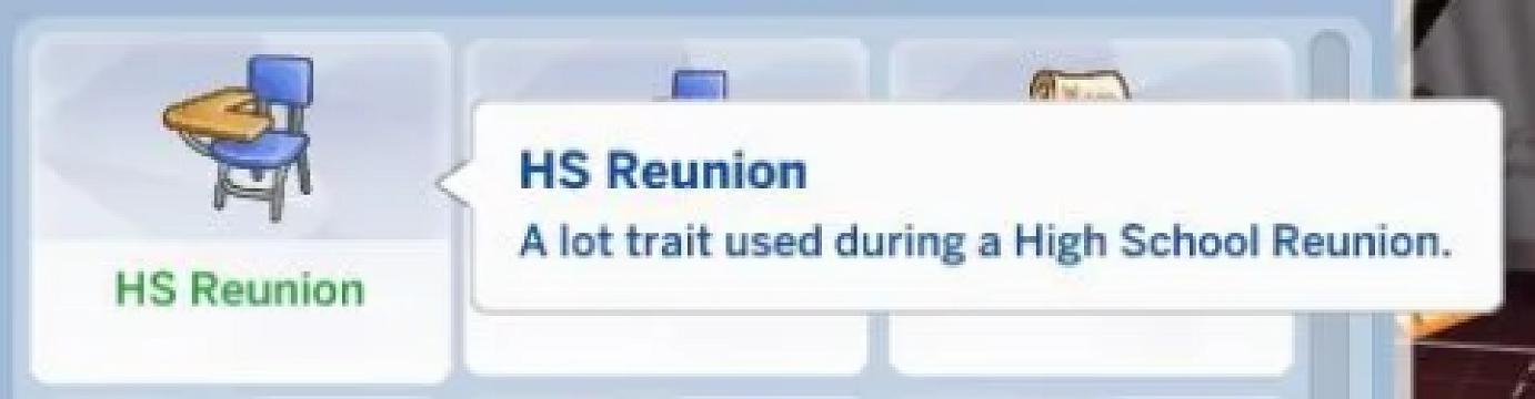 High School Reunion Lot Trait