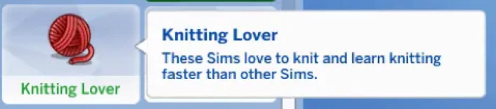 Knitting Lover Trait