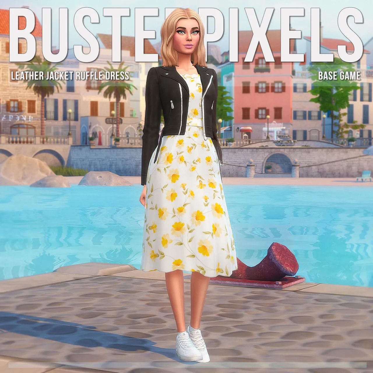 Leather Jacket Ruffle Dress