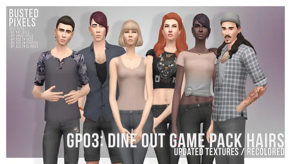 GP03 Male & Female Hairs ReTextured/Recolored