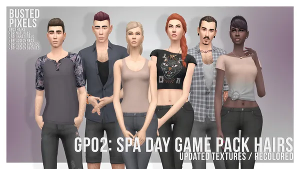 GP02 Male & Female Hairs ReTextured/Recolored