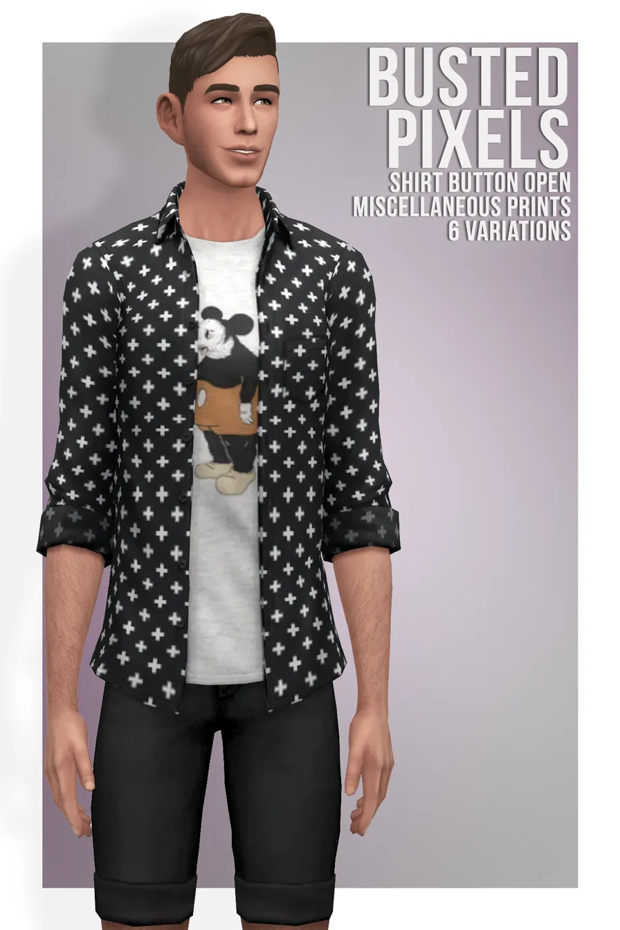 Shirt Button Open Miscellaneous Prints