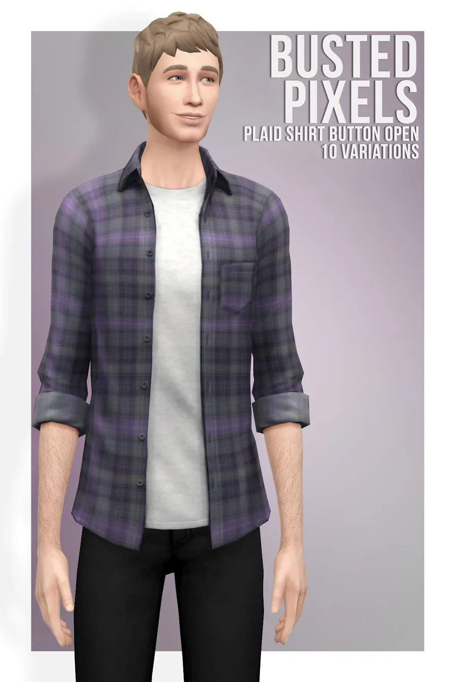 Plaid Shirt Button Open