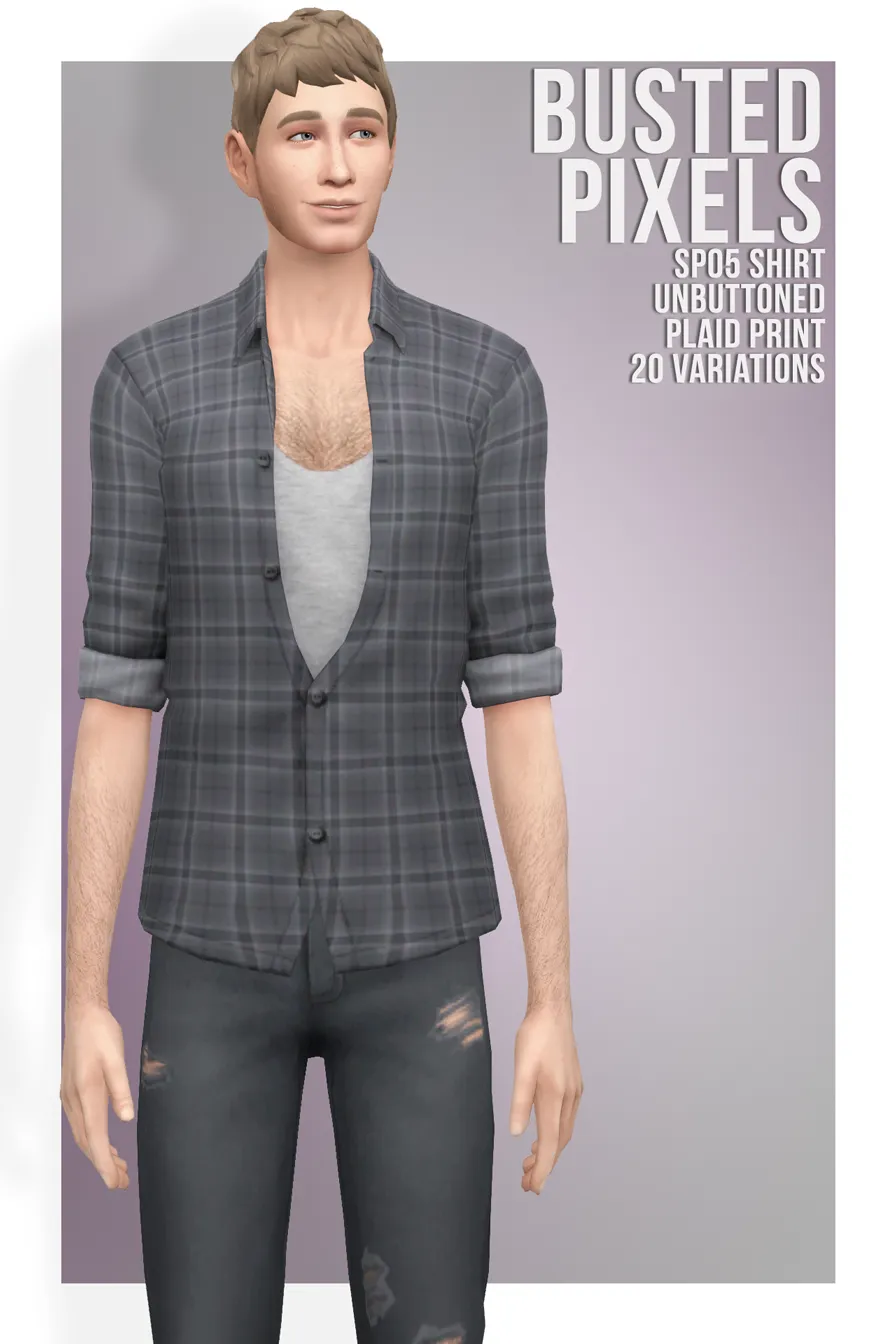 SP05 Shirt Unbutton Plaid Print