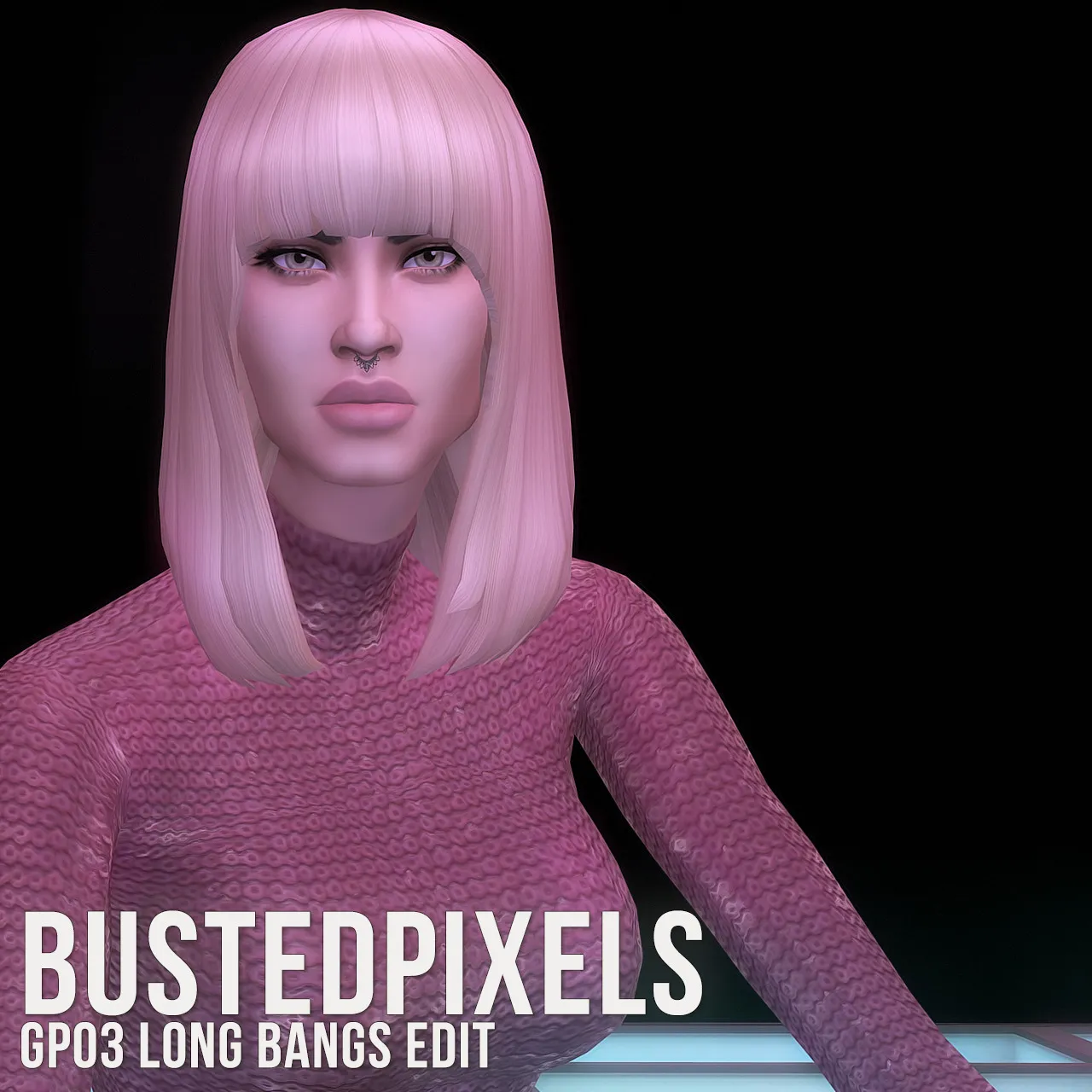 GP03 Long Bangs Female Hair Edit