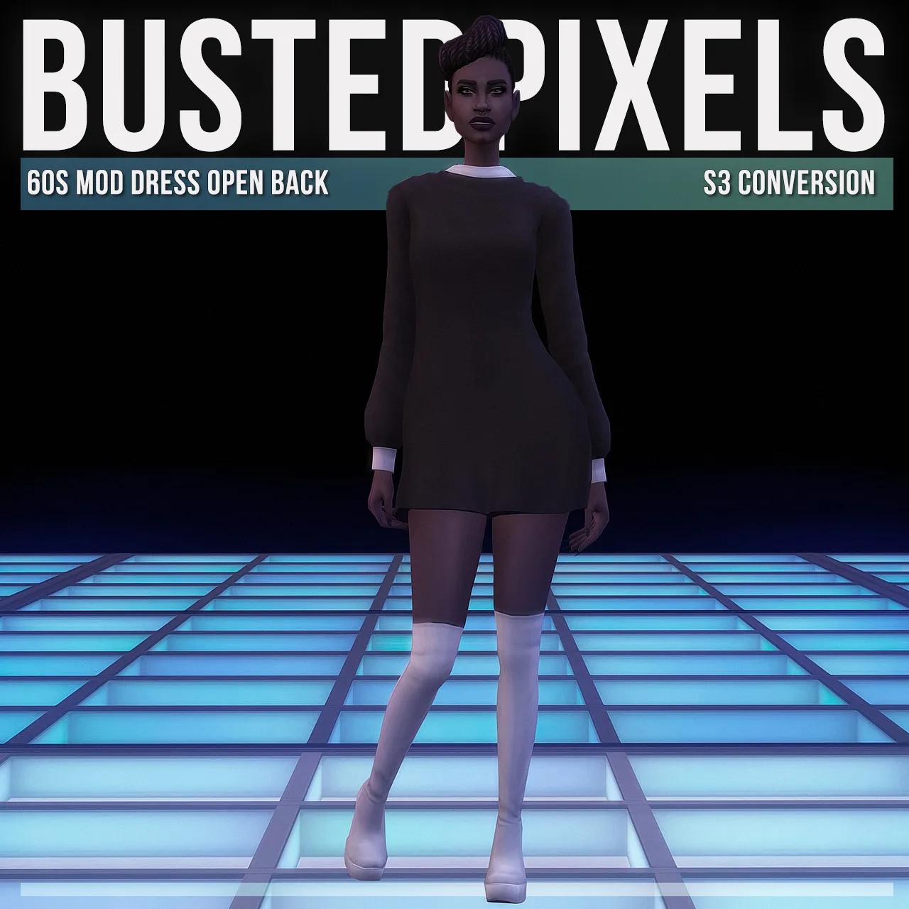 60s Mod Dress Open Back S3 Conversion