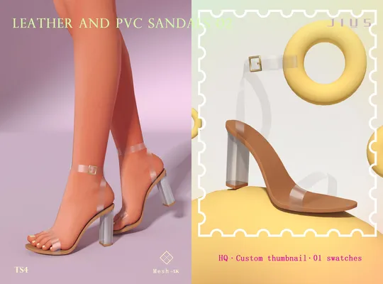 [Jius] Leather And PVC Sandals 02