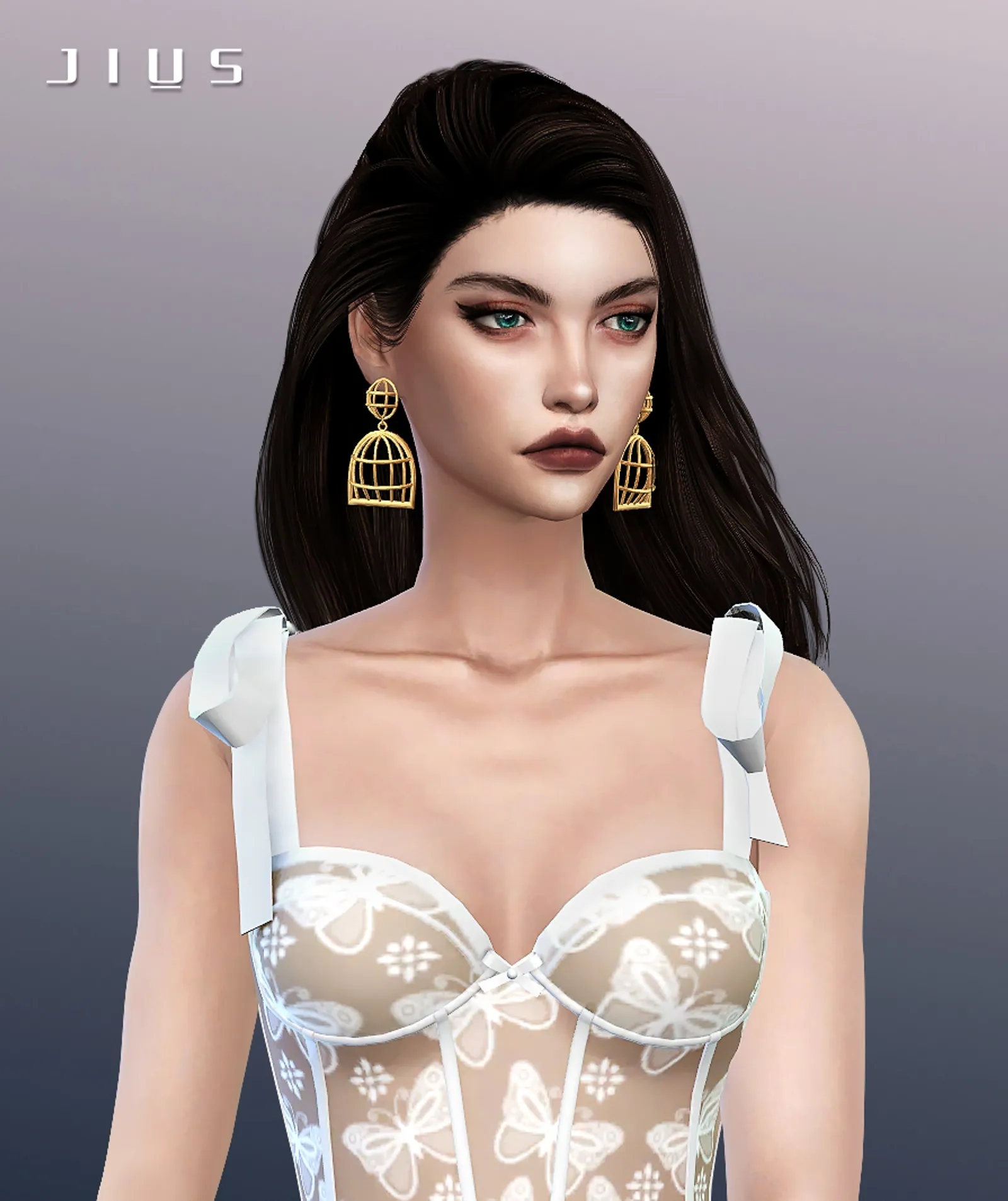 [Jius] Gold earrings 01