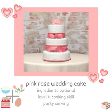 pink rose wedding cake