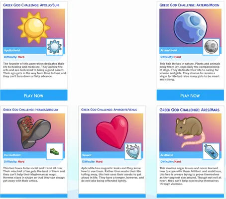 Greek God Challenge Scenarios: Apollo to Ares