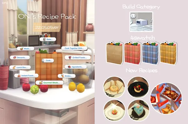 Oni's Recipe Pack_custom food mod_22.05.05