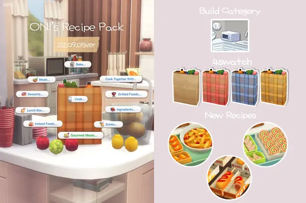 Oni's Recipe Pack_custom food mod_22.09.05
