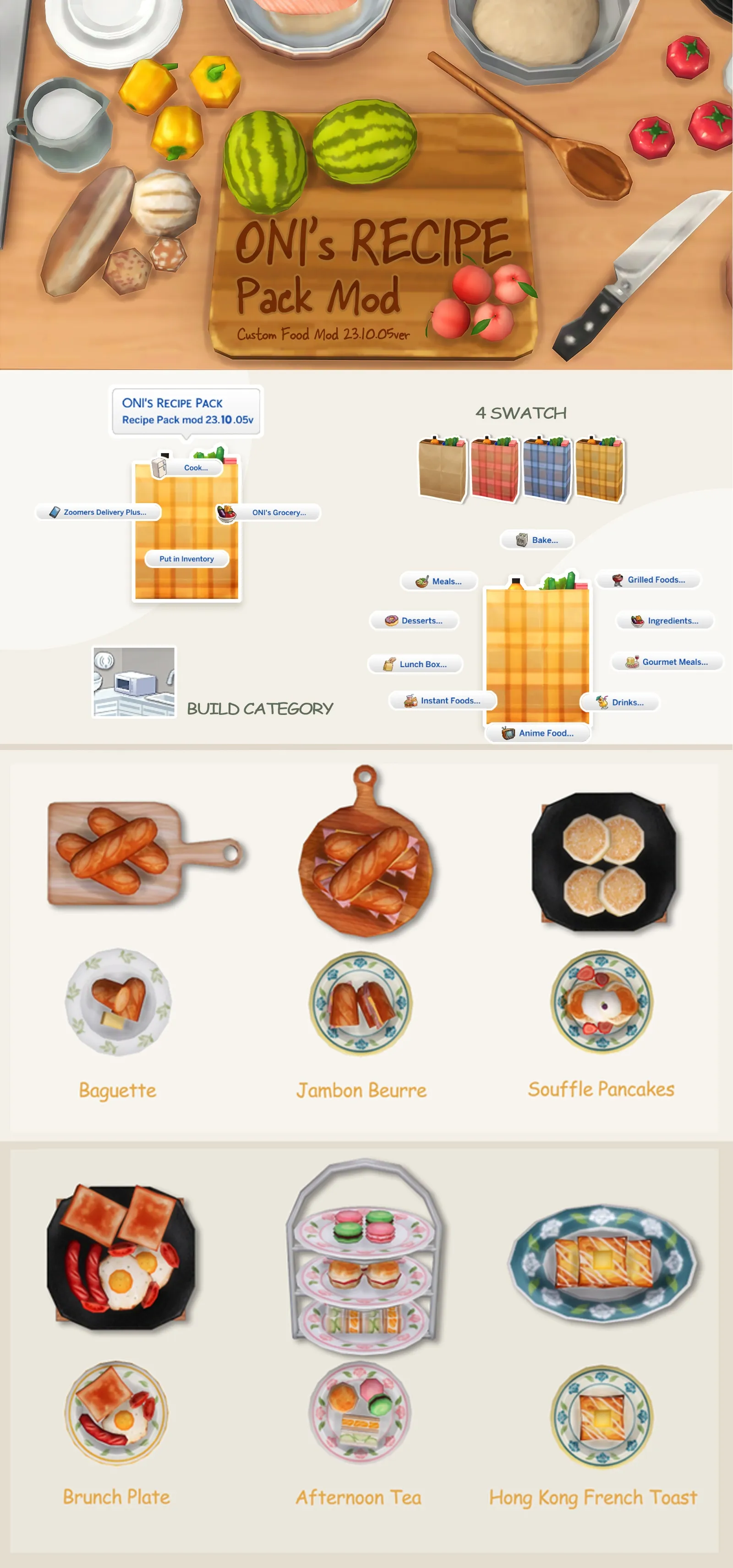 Oni's Recipe Pack_custom food mod_23.10.05