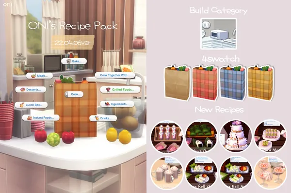 Oni's Recipe Pack_custom food mod_22.04.06