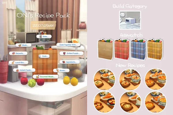 Oni's Recipe Pack_custom food mod_22.07.05