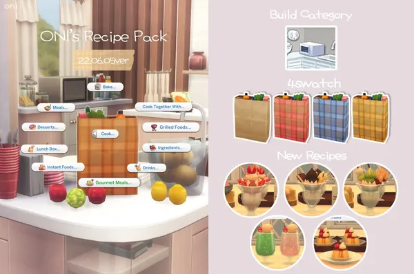 Oni's Recipe Pack_custom food mod_22.06.05