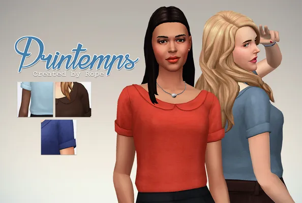 Printemps Top for the Sims 4.