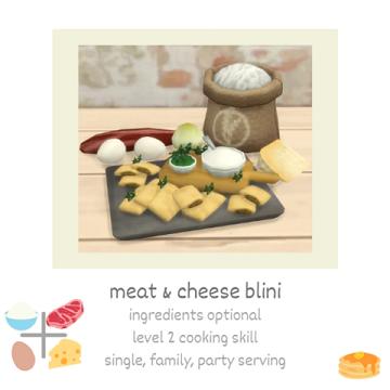 meat & cheese blini