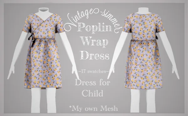 ???Poplin Wrap Dress???