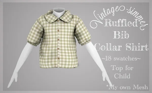 ???Ruffled Bib Collar Shirt???