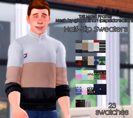 Half-zip sweaters (Cepzidcreations recolor)