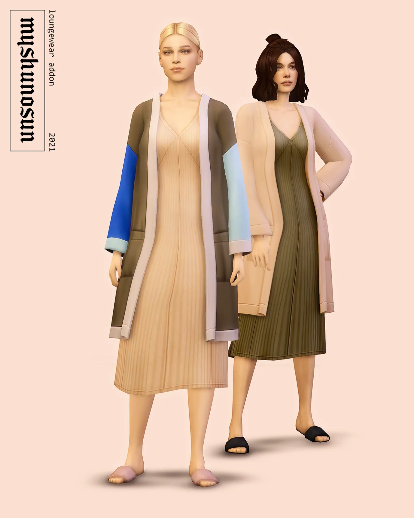 loungewear addon - slip dress & cardigan