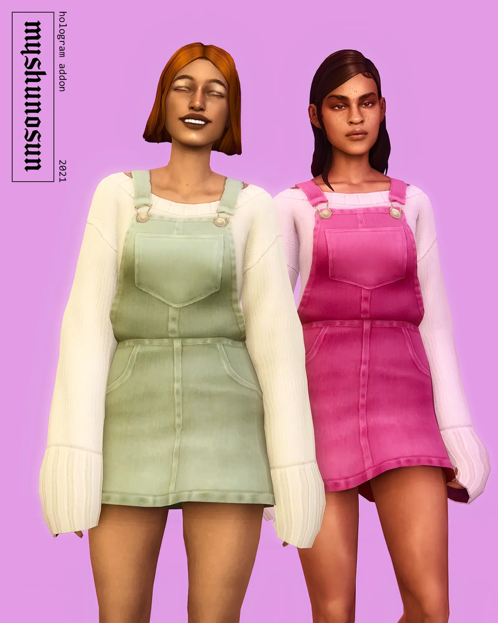 hologram set addon // sweater + overalls
