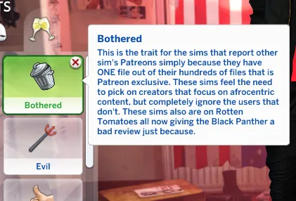 Bothered Trait