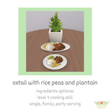 oxtail with rice peas and plantain