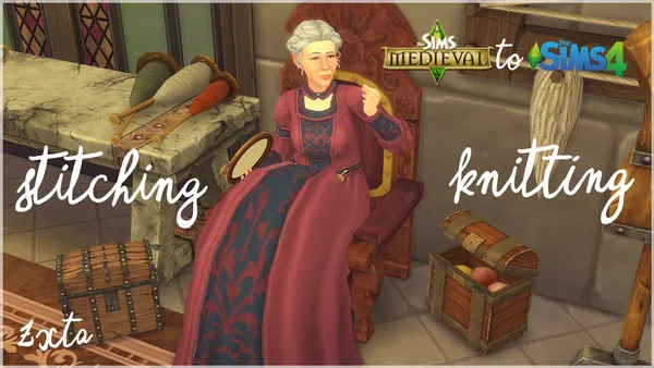 TSM to TS4: Chests as Cross Stitching and Knitting Supplies