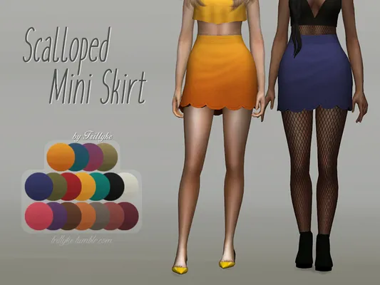 Scalloped Mini Skirt
