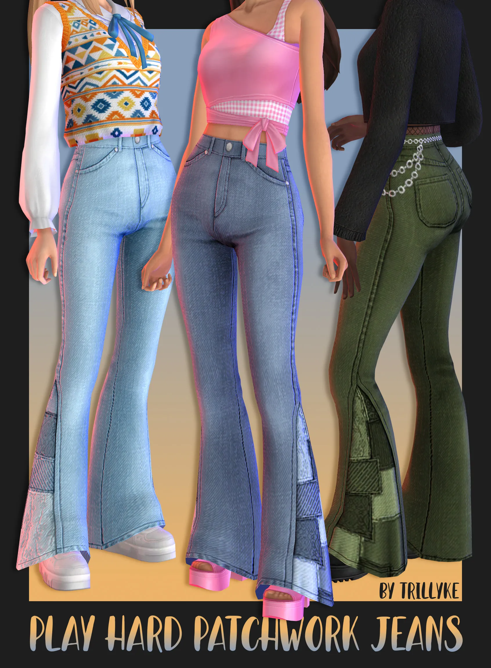 Play Hard Patchwork Jeans