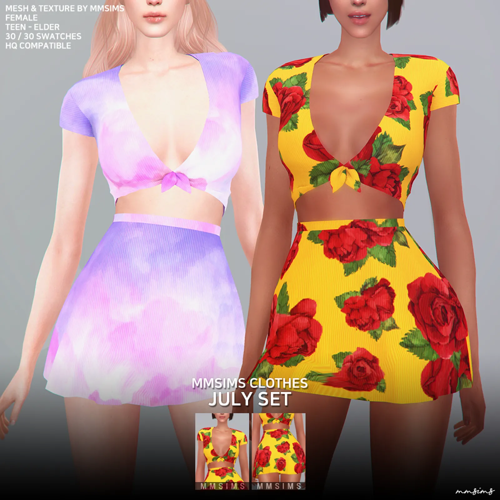 MMSIMS af July Top & Skirt Set