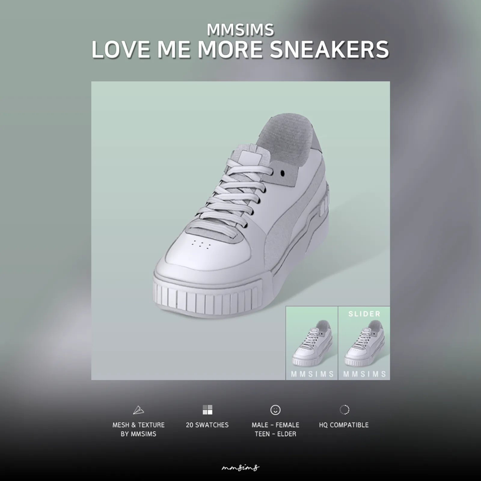 MMSIMS Love me more Sneakers Slider