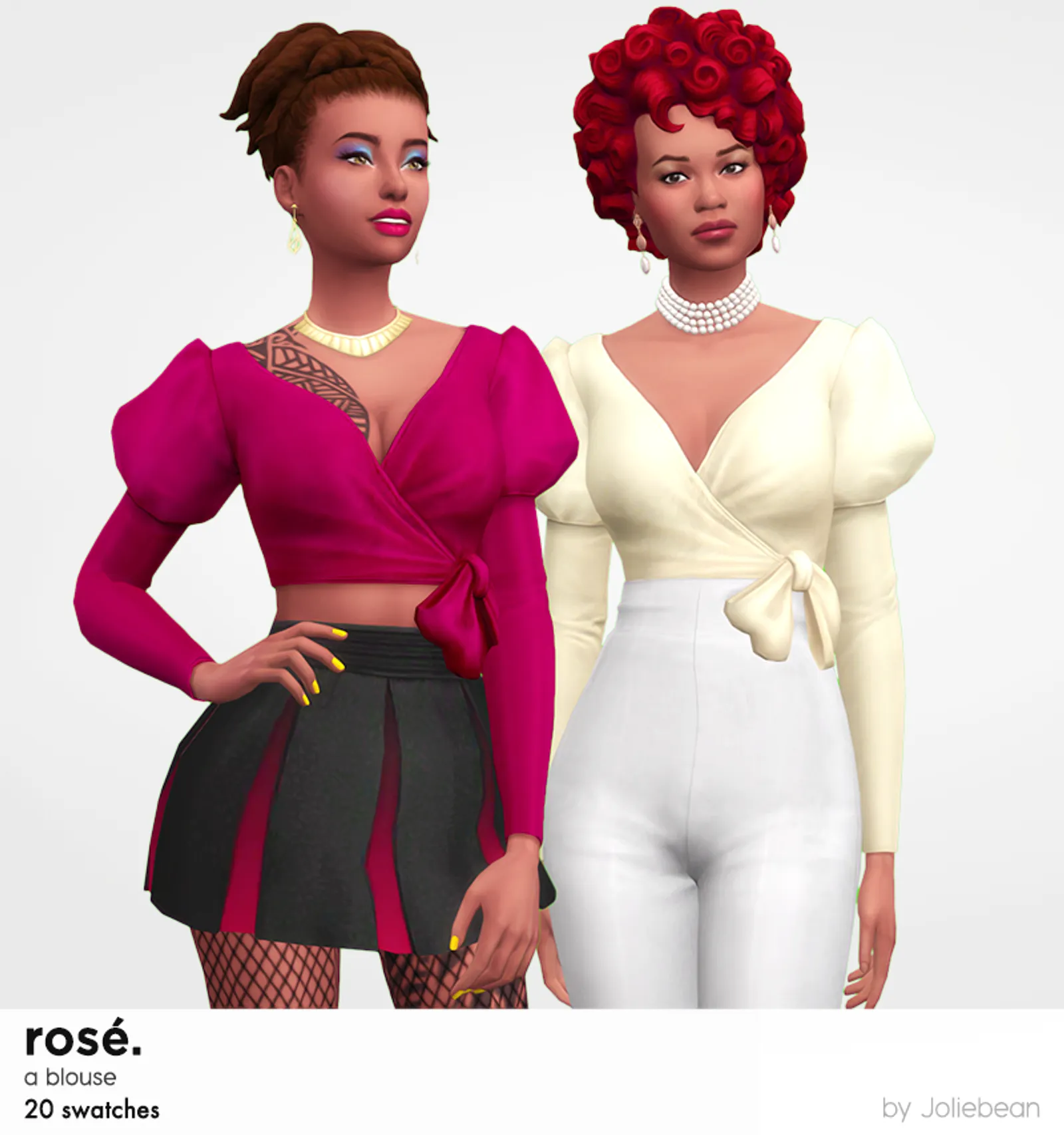 Rosé blouse in 20 swatches by Joliebean