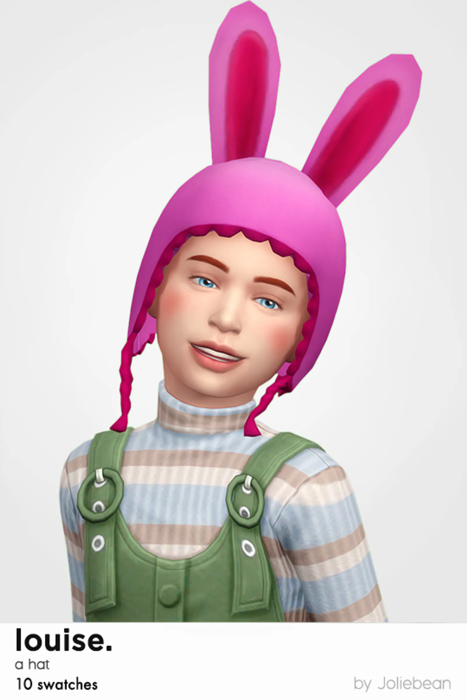 Louise - a hat with bunny ears for children in 10 swatches by Joliebean