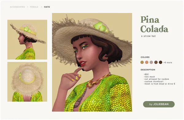 Pina Colada Hat by Joliebean - Twitter 1000 Followers Gift