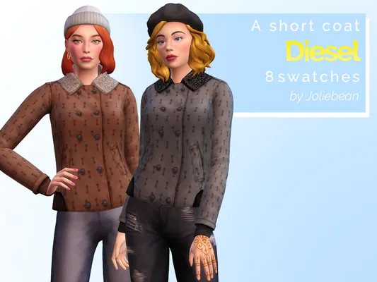 Diesel short coat in 8 swatches by Joliebean