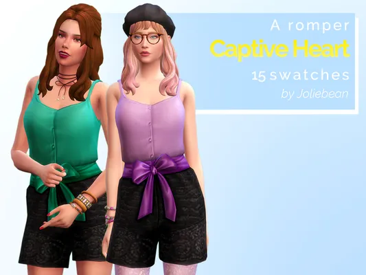 Captive Heart romper in 15 swatches by Joliebean