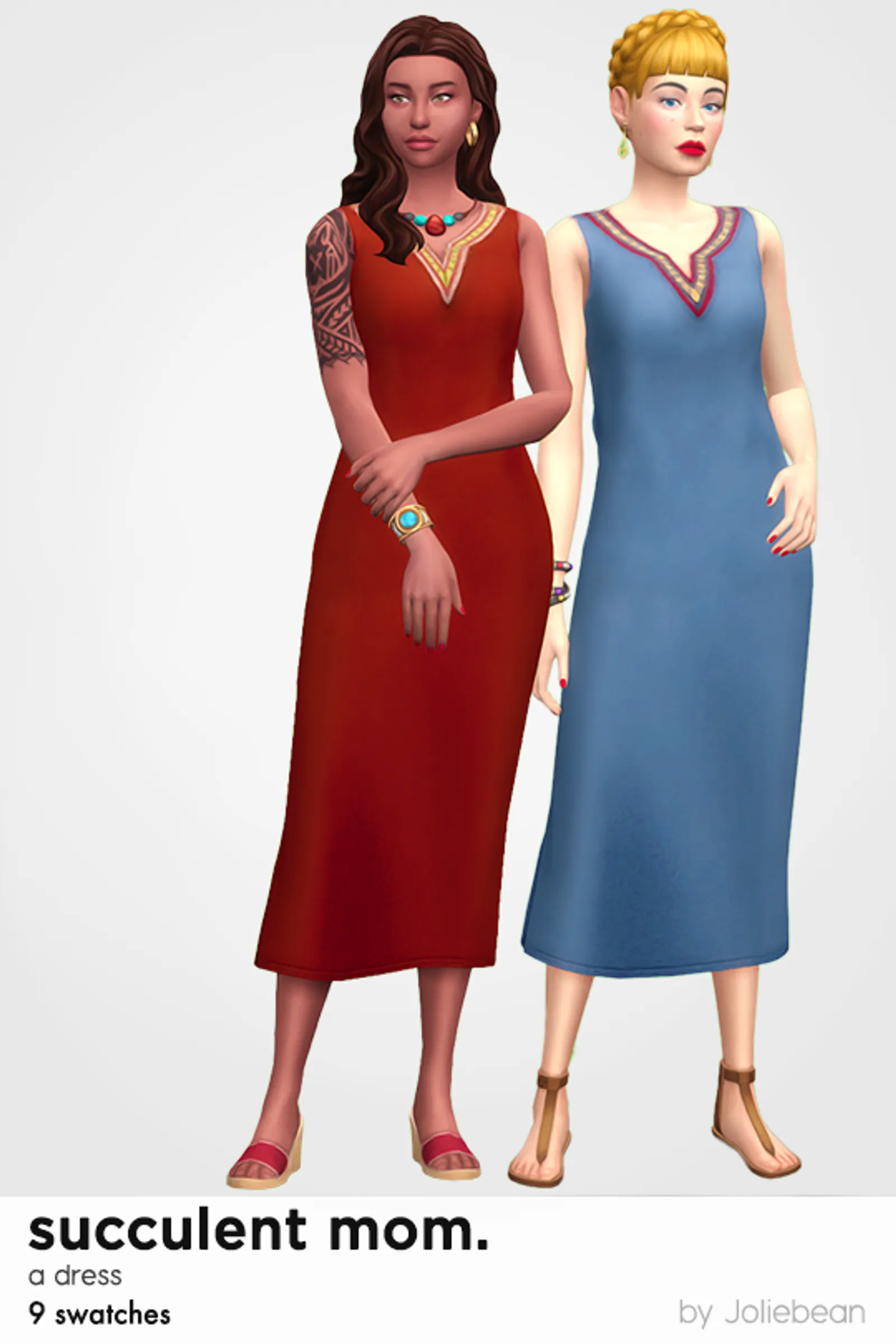 Succulent mom dress in 9 swatches by Joliebean