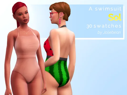 Sol - an one-piece swimsuit in 30 swatches