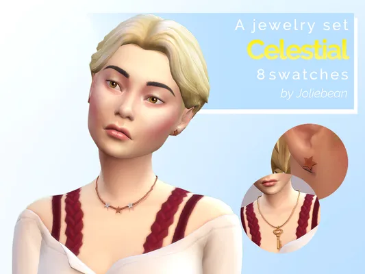 Celestial - a set of jewelry (2 necklaces + earrings) in 8 swatches