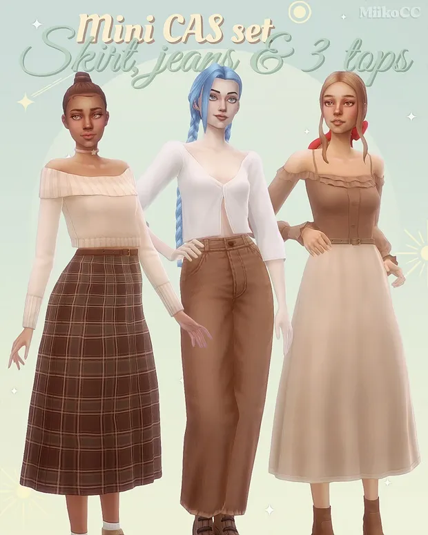Mini CAS set No.1 ✨ Skirt, jeans & 3 tops