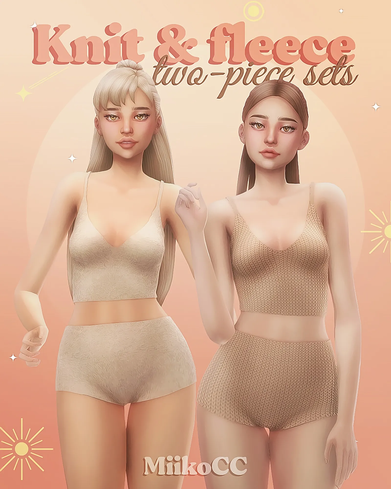 Knit & fleece clothing set