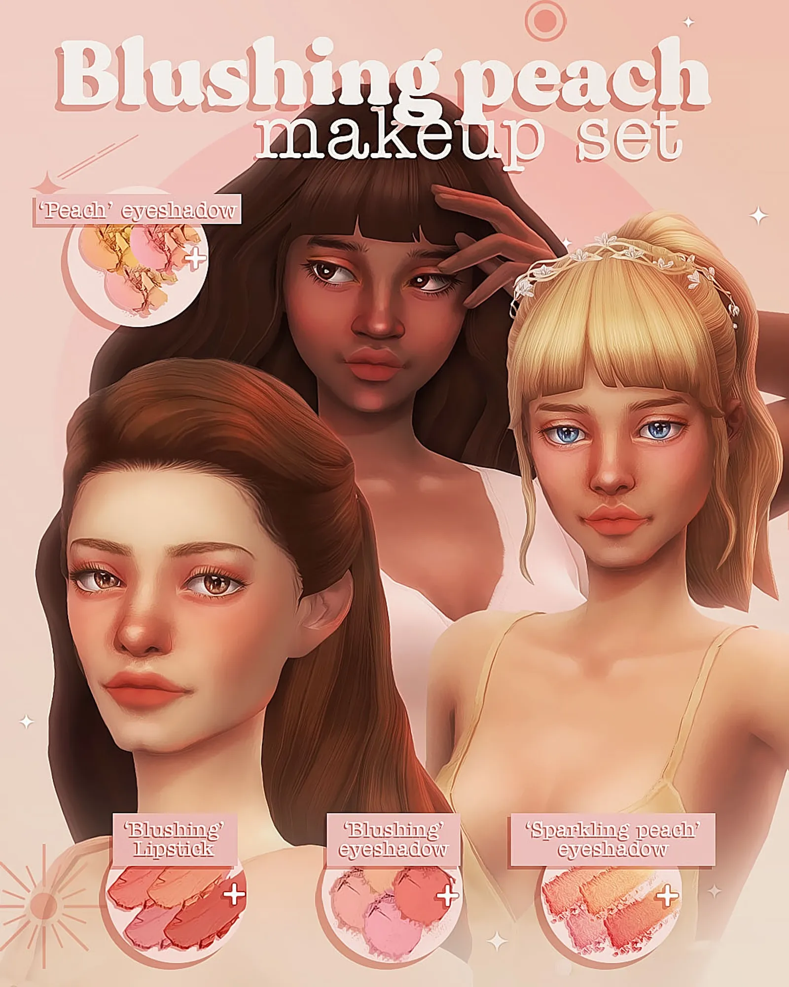Blushing peachmakeup set