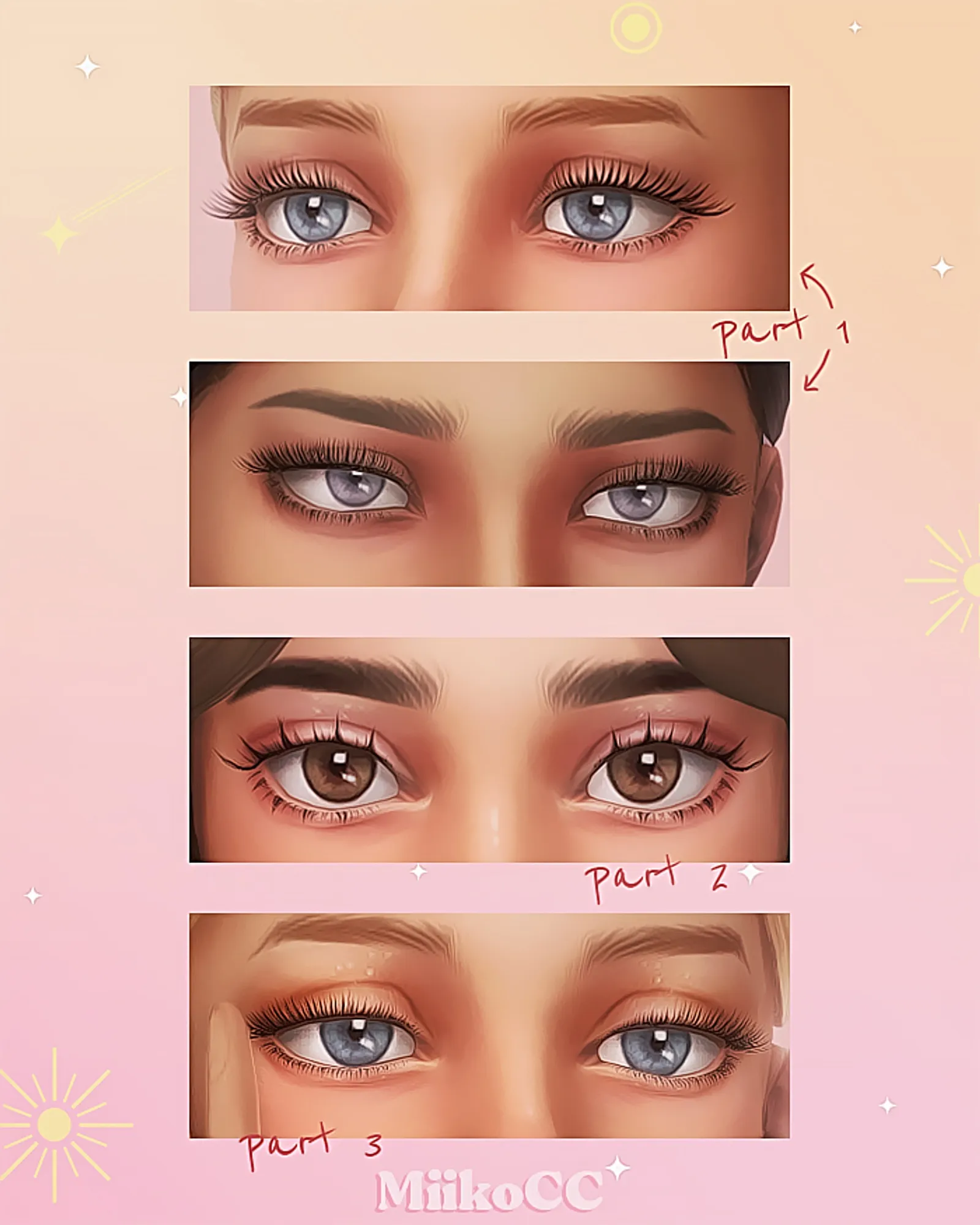 3D eyelashes ?*:?Skin details