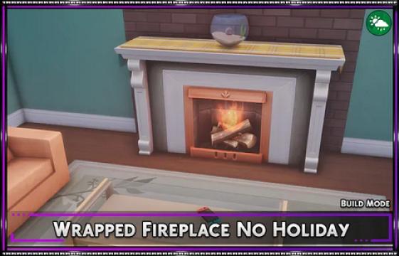 Wrapped Fireplace No Holiday 