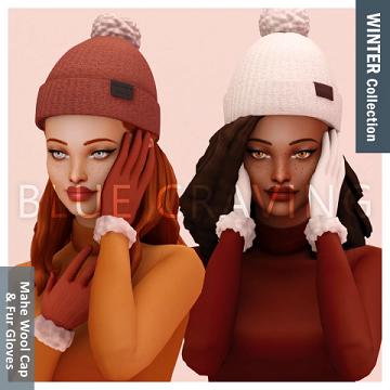Winter collection - Mahe wool cap & Fur Gloves